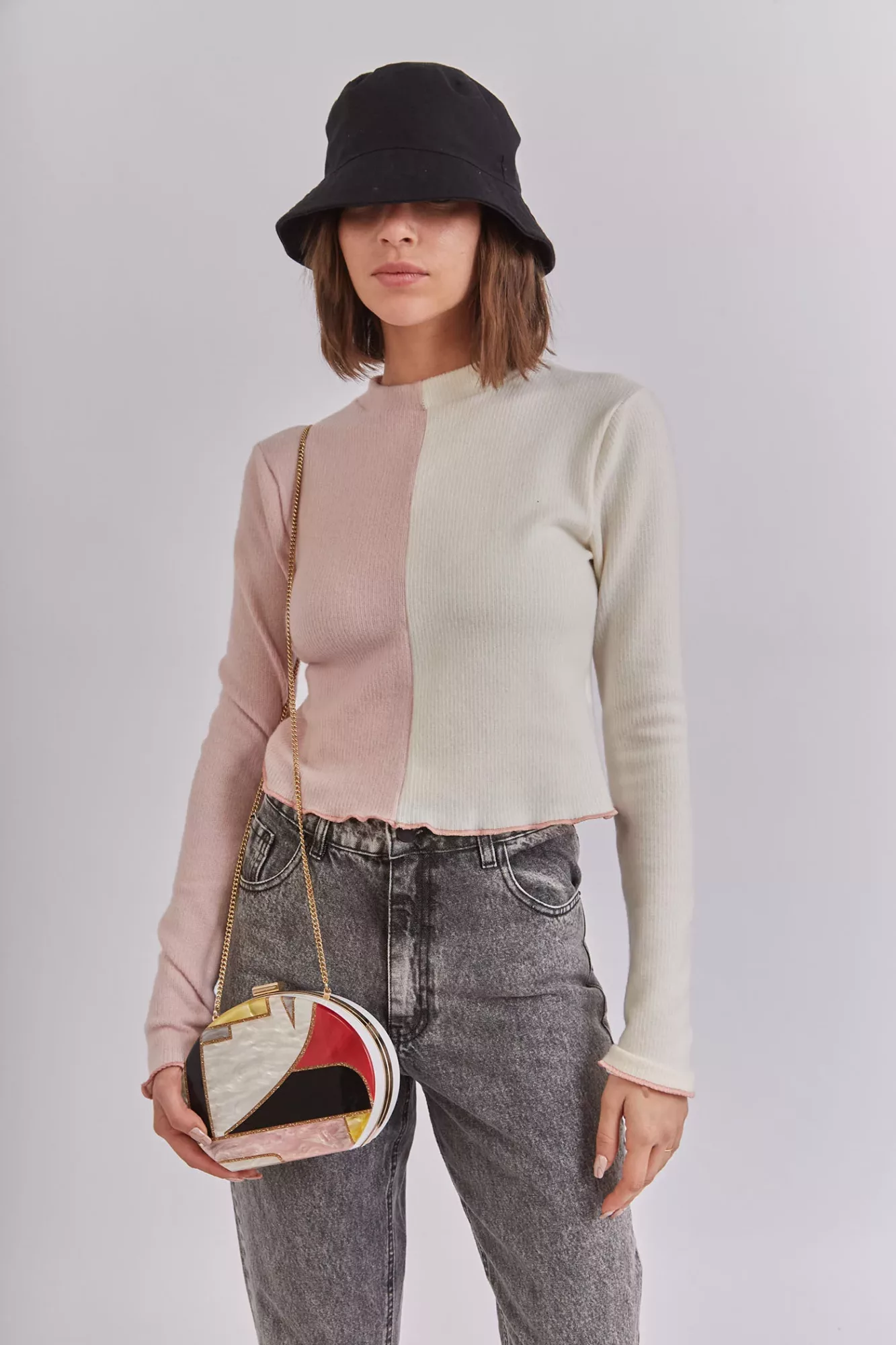 Sweater Maude Polera Bicolor De Lanilla